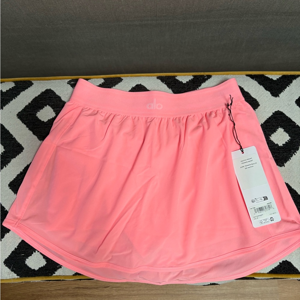 ALO Yoga Neon Bubblegum Match Point Tennis Skirt